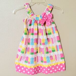 Bonnie Jean Girls Popsicle Novelty Print Dress Spring Summer Girly